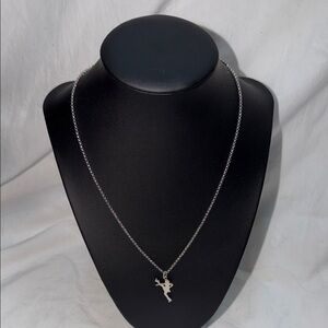 Retired James  Avery Sterling Silver Dancer Charm Necklace Cable Chain